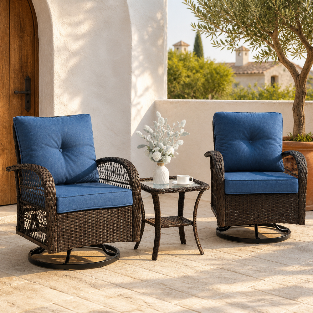 Wulfern Varvarousa 3-Piece Swivel Glider Set