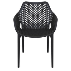 Front | Straight-on view of the Wulfern Viokastro Mesh Stacking Dining Armchairs, Set of 2