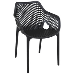 Angle | Three-quarter view of the Wulfern Viokastro Mesh Stacking Dining Armchairs, Set of 2
