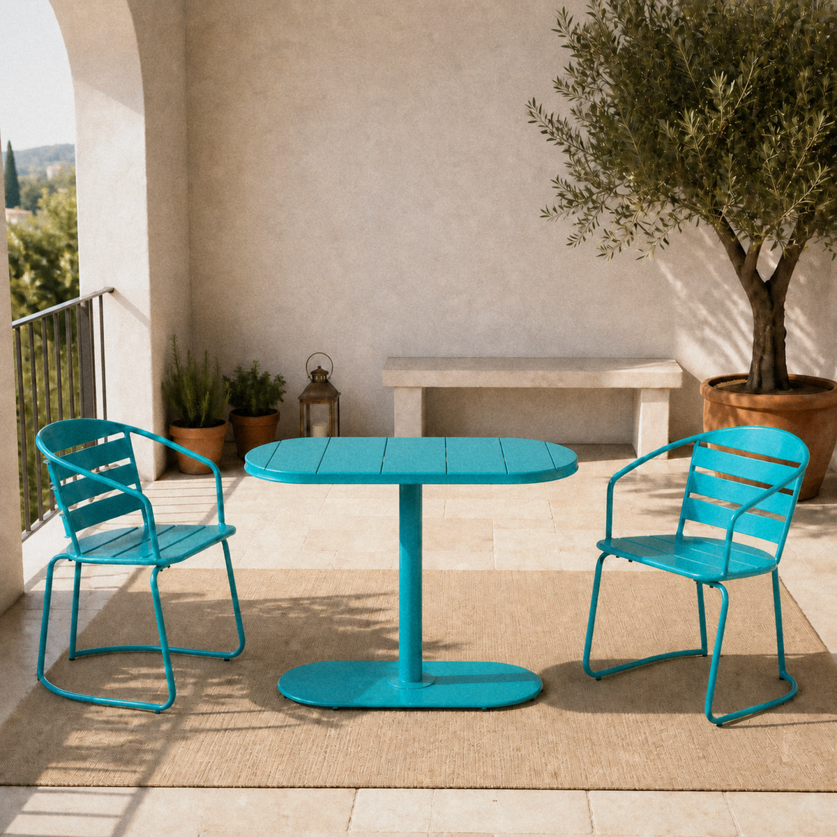 Wulfern Ypsili Oval Folding Bistro Set