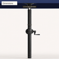 Dimensions | dimension detail diagram showing 1.5 in black pole diameter