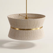 Studio | three-quarter studio view of the cinched shade, band, and rod