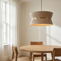 Angle | the same chandelier from three quarters in the dining room