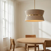 Angle | the same chandelier from three quarters in the dining room