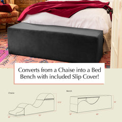 Yoga Chaise, Black Velvet Cover, Foam Construction, Freestanding