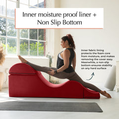 Yoga Chaise, Black Velvet Cover, Foam Construction, Freestanding