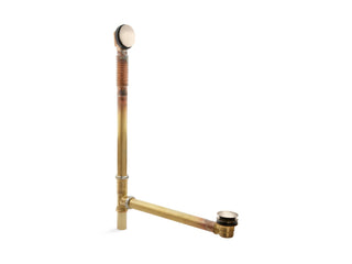 Clearflo Brass Toe Tap 1.5" Leg Tub Drain with Overflow in Vibrant Brushed Bronze