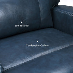 Zero Gravity Power Recliner, Dark Blue Genuine Leather, Black Legs
