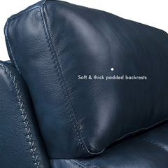 Zero Gravity Power Recliner, Dark Blue Genuine Leather, Black Legs