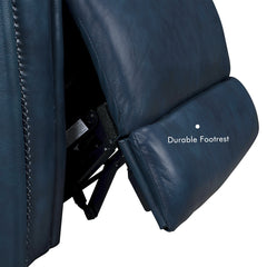 Zero Gravity Power Recliner, Dark Blue Genuine Leather, Black Legs