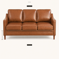 Seat size | Drawn 72.8-inch seat-width and 17.7-inch seat-height callouts over the sofa