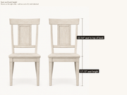 Detail | seat height and back height, seat to top of the back -- both chairs shown, sold as a set of 2