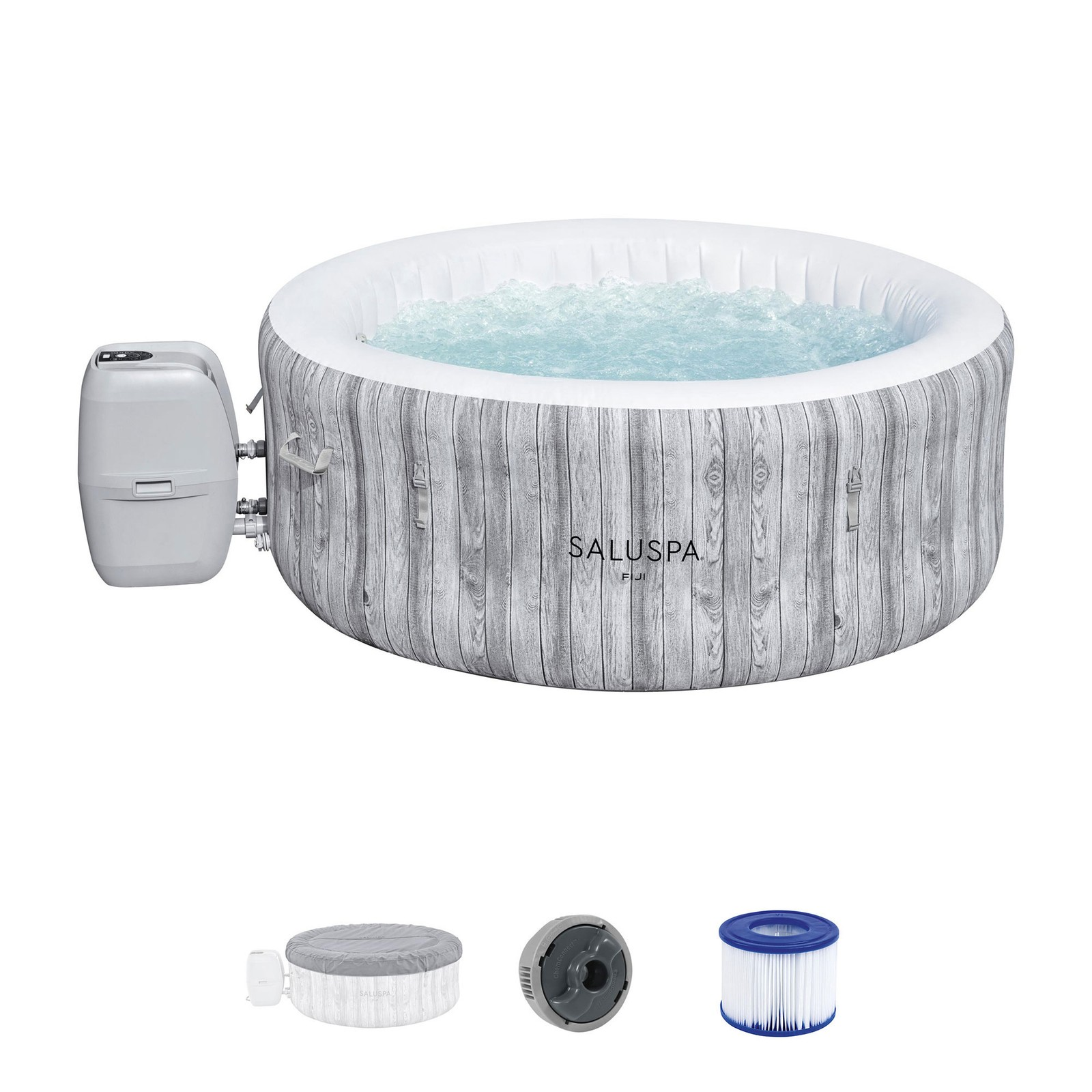 Bestway Saluspa Fiji Airjet Inflatable Hot Tub with 120 Soothing Jets, Gray